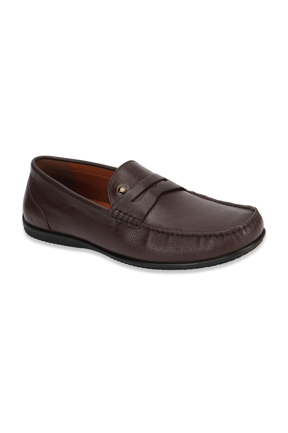 louis philippe Men Brown Leather Slip Ons-picture-11
