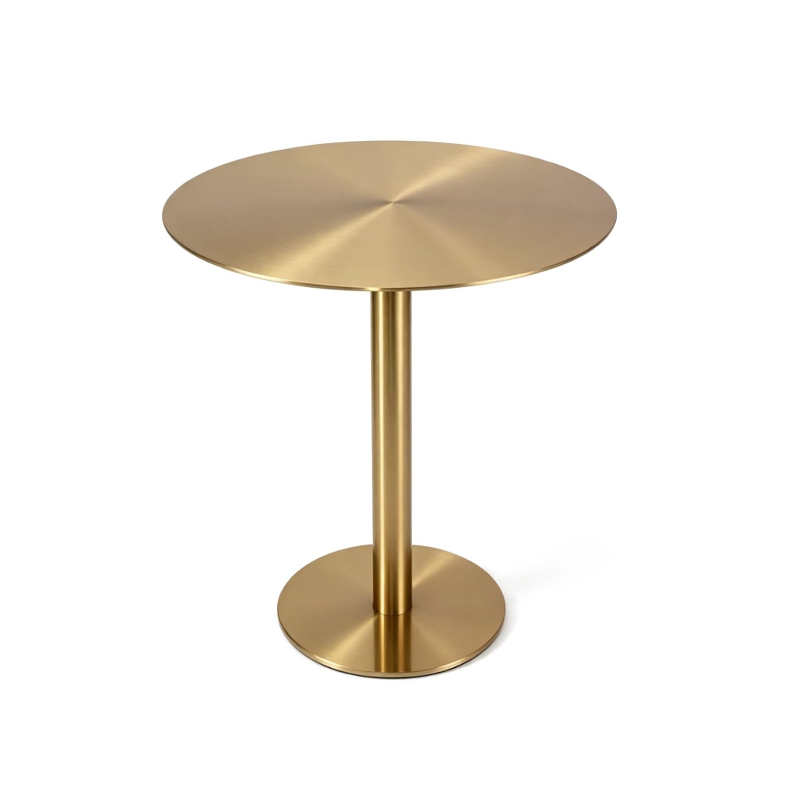Okrągły Wysoki Stolik Boczny ze Stali Nierdzewnej Stolik Kawowy | Nowoczesny Styl, Odporny na R i łatwy do Czyszczenia. Idealna do Kawiarni i Przy Sofie(Gold,50cm/19.6in)