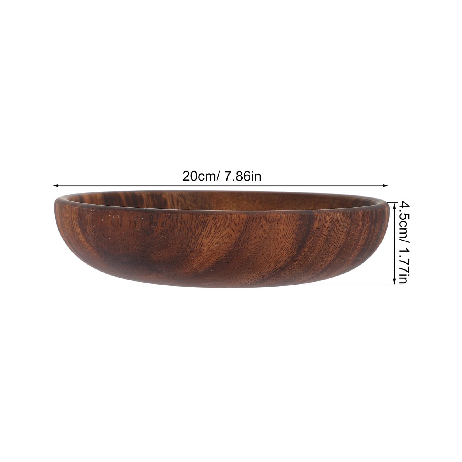Lurrose Ciotola in Legno Massello per Frutta e Pane Piatto da Portata Rotondo 20X45 CM Vassoio Decorativo Rustico per Snack e Dessert Insalatiera Naturale per Cucina e Tavola