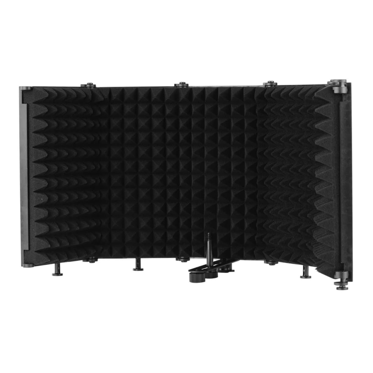 Protector de Aislamiento de Micrófono Plegable Negro 5 Paneles