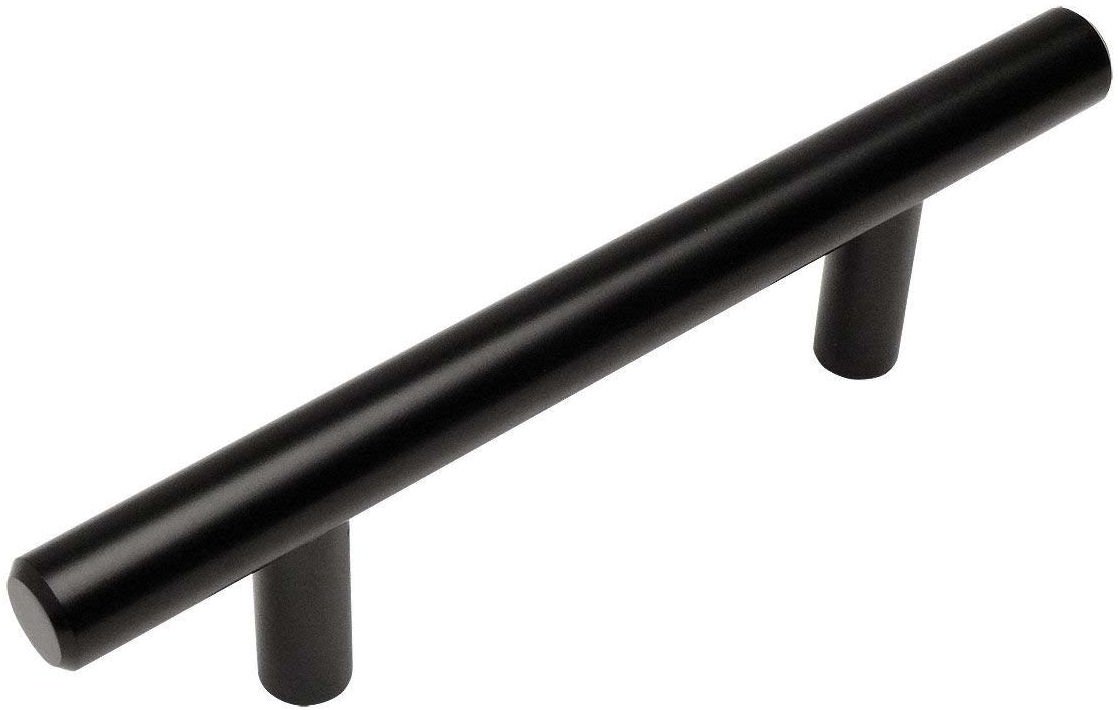 Tiradores negros de cocina estilo euro Cosmas 305-96FB, herraje de barra plano 96mm, 25 unidades