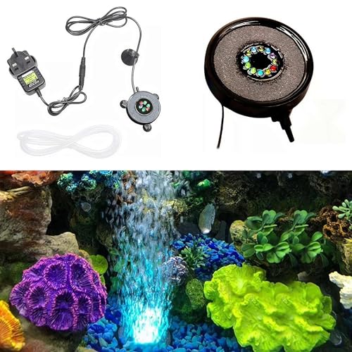 Lampe à bulles d'aquarium, lampe LED pour aquarium, télécommande avec 12 perles de lampe super lumineuses, pour aquariums et étangs de poissons décoration...