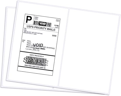 RyhamPaper Etiquetas de envío con esquina redonda 85 x 55 pulgadas etiquetas autoadhesivas de dirección de envío para impresora láser e inyección de