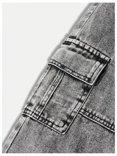 WDIRARA Boy's Cargo Jeans Flap Pocket Tapered Denim Pants4