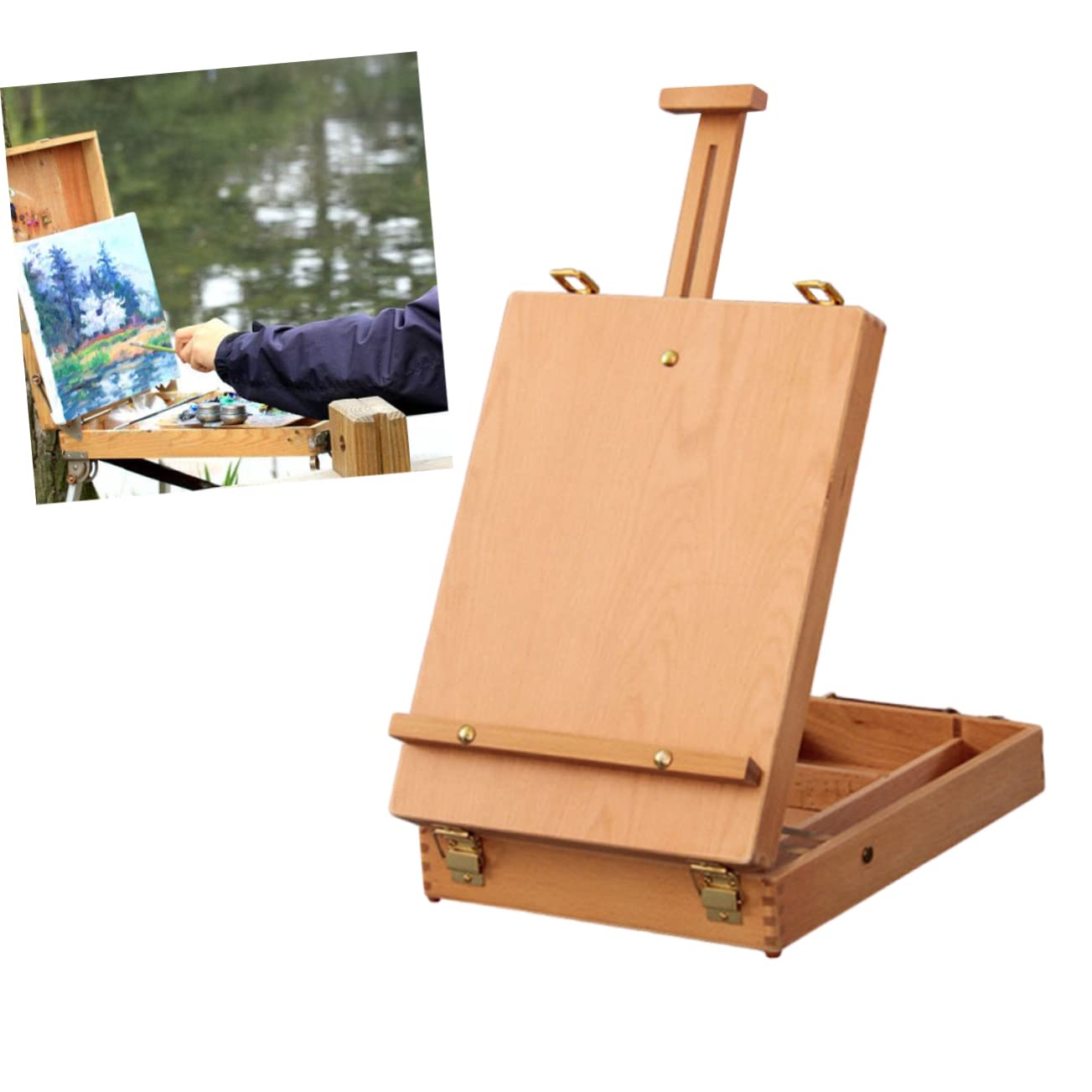 STOBOK Holz Staffelei Mit Verstellbarer Höhe Und Integriertem Stauraum Für Künstlerbedarf Tragbare Und Zeichentischstaffelei Für Outdoor Und Indoor-nutzung Für Anfänger Und