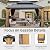 LPP-AWH 12'x14' Hardtop Gazebo with Cedar Wood Frame,Galvanized Steel Double Roof Gazebo Pavilion with Curtains and Netting - Outdoor Permanent Gazebo Canopy for Garden & Backyard (Brown)