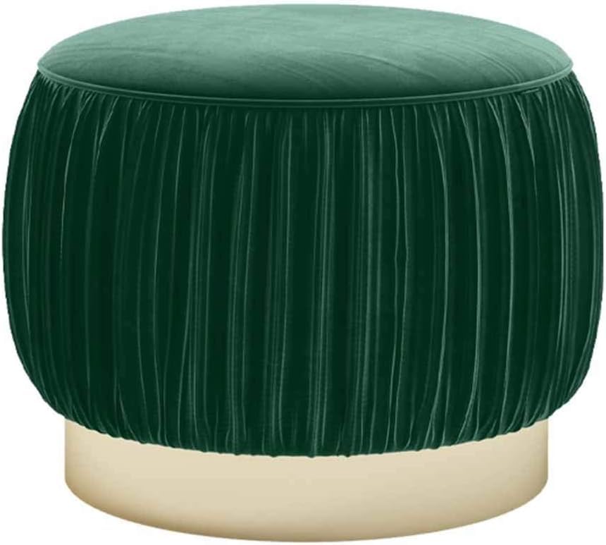 Repose-Pieds Ottoman rouge et rond 40x40 cm pour salon et coiffeuse