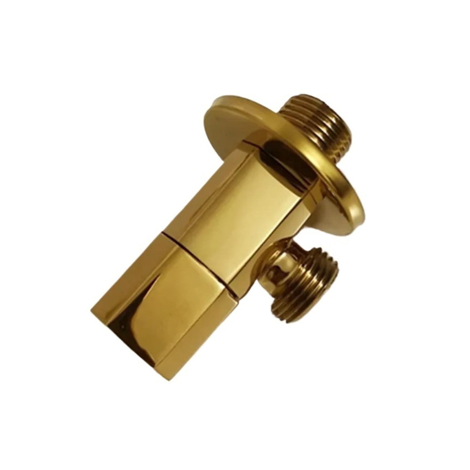 Polished Gold Plated Brass Angle Valve, Household Bathroom Water Stop Triangle Valve for Toilet Use