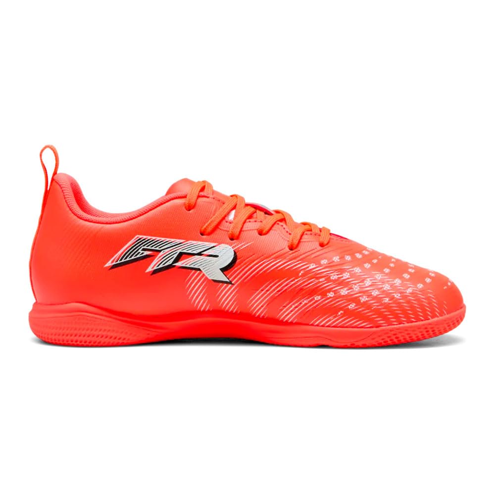 PUMA Future 9 Play IT JR - Tenis de fútbol, Color Rojo, Blanco, Negro y Plateado, Talla 12 de Reino Unido, Rojo Brillante Puma Blanco Puma Negro Puma Plata, 31 EU