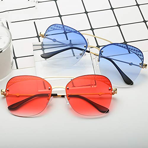 KKmoon Óculos de sol unissex da moda Óculos de sol sem moldura UV 400 Lente de proteção com gradient