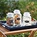 Glass Canister Set for Kitchen or Bathroom with Airtight Lid and Chalkboard Labels, Apothecary Glass Food Storage Jars,Set of 3 Cookie Jars, Candy, Coffee, Cereal & More, Clear Storage Containers!