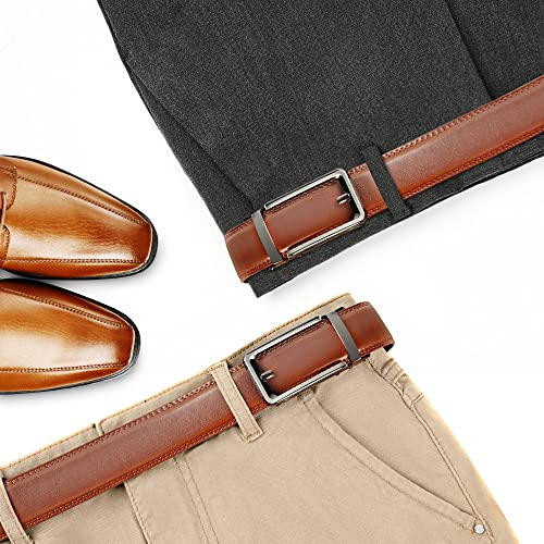 Image of Lavemi Men's Real Leather Ratchet Dress Belt with Automatic Buckle,Elegant Gift Box