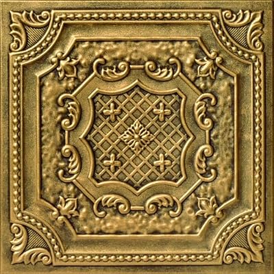 A la Maison Ceilings R126 Bijout Bee Foam Glue-up Ceiling Tile (21.6 sq. ft./Case), Pack of 8, Antique Gold
