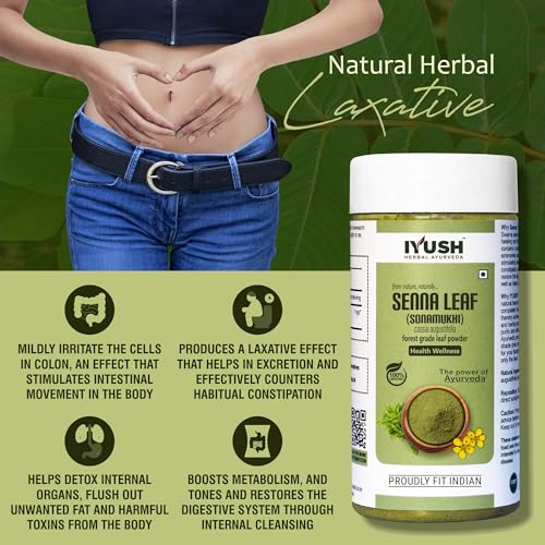 Image of IYUSH Herbal Ayurveda Senna Powder - 250gm | Sanay Patti Powder | Nilavarai Powder Organic | Sonamukhi Powder | Sanay Leaves | Sanay Powder | Sanay Leaves Powder | Sana Leaf Powder |