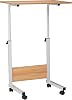 Height Adjustable Computer Desk Table Movable Office Desk with Wheels, Laptop Table Study Gaming Desktop Workstation Home Office Furniture