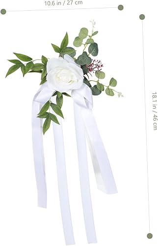 Miniatura 8 de 2 piezas decorativas para respaldo de silla, flores para pasillo de boda, flores colgantes, flores colgantes, guirnalda de flores, decoración al