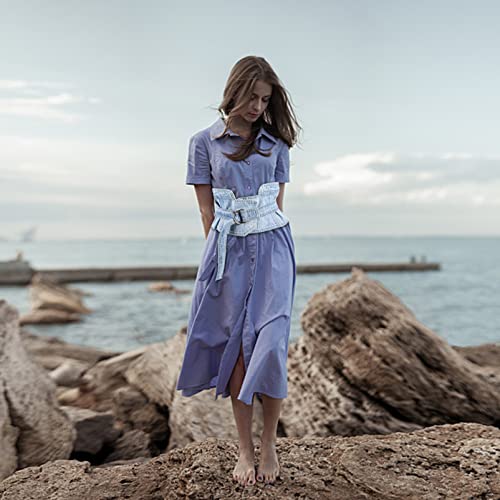 SUPVOX Women's Denim Corset Waist Belt Wide Cinch Belt for Comfortable Breathable for Daily Wear Parties Fits Waist Stylish Fashion Accessory4