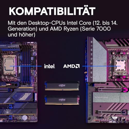 Crucial Pro DDR5 RAM 32GB Kit (2x16GB) 6000MHz CL36, Overclocking Edition, Intel XMP 3.0 / AMD Expo, PC Computer Arbeitsspeicher 32GB DDR5 - CP2K16G60C36U5B – Bild 5