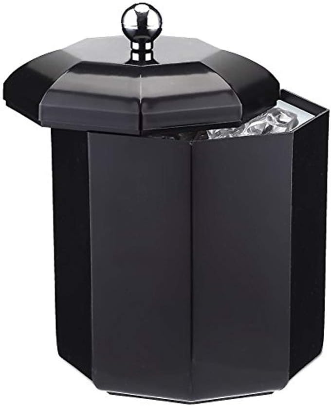 SMETA Insulated Ice Buckets with Lids for Parties 2L, Ice Bucket for Cocktail Bar, Black