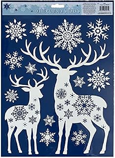 CHRISTMAS GEL WINDOW STICKERS Adhesive Clings Xmas Designs Snowman Santa Elf UK (Let It Snow)
