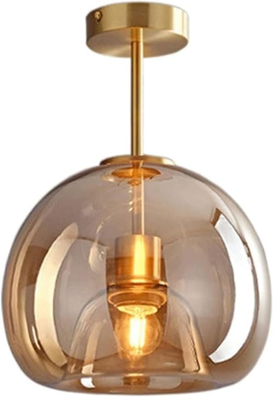 ZHFZKKL Modern Minimalist American Style Retro Copper Glass Ceiling Light Nordic Light Luxury Creativity Bedroom Ceiling Lamp Cloakroom Kitchen Restaurant Hallway Living Room Corridor Chandelier