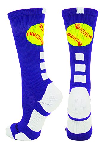 MadSportsStuff Softball Logo Athletic Crew Socks (multiple colors)