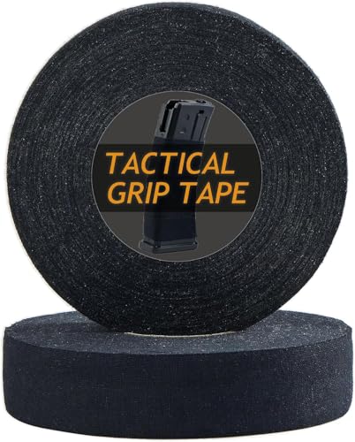 TEEWOOM 2 Roll Tactical Grip Tape Handgun Grip Tape 1 Inch x 27.34 Yards Black Goon Tape Multipurpose Military Handle Protector, Non-Slip Tape for Guns, Rifles and Shotguns Black