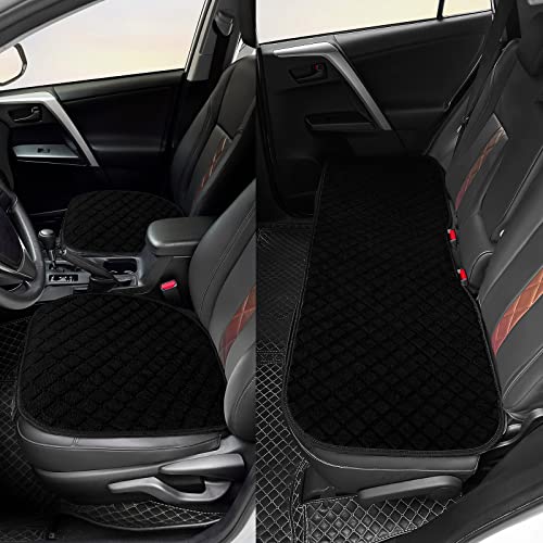 Image of surpassme Comfortable Car Seat Covers Universal Back /Brench Seat Coves for Car Accessories with Storage Pockets, Padded Car Interior Covers for Automotive, SUV, Truck, and Van(Black)