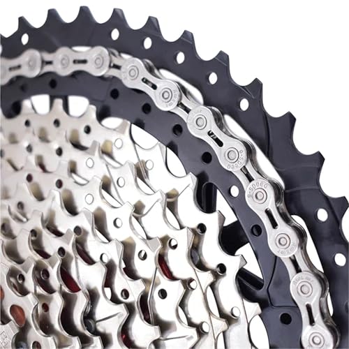 Chaîne de vélo 10 vitesses argent EL 116 maillons plaquée titane durable - 5