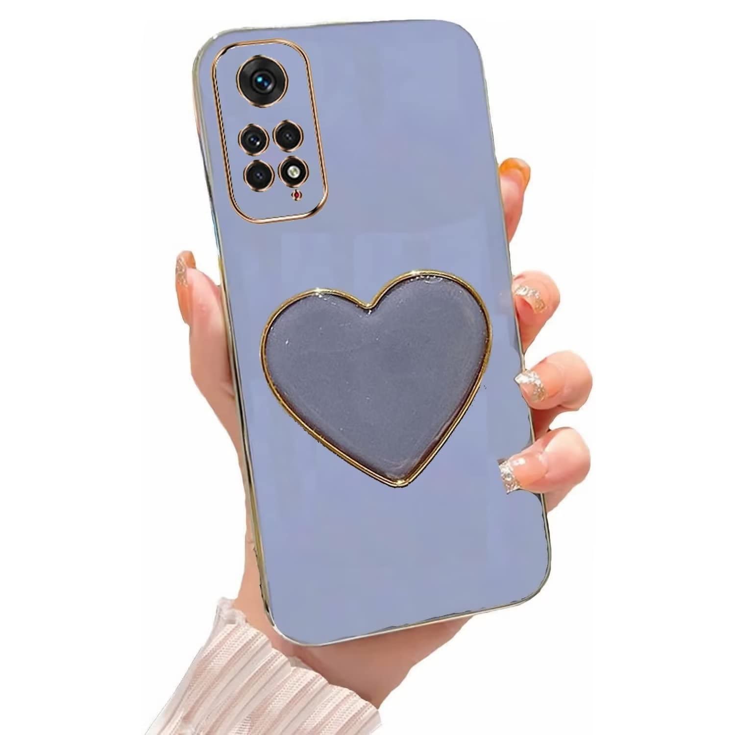 Miagon Hülle Für Xiaomi Redmi Note 11 Pro – Mit 3D Herz-Ständer, Dünn & Schützend