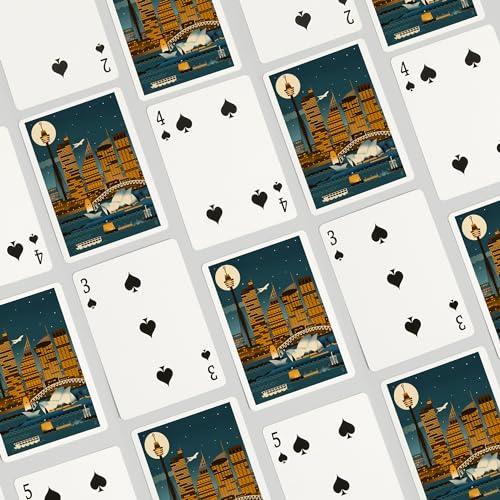 Lantern Press Naipes de Poker Sydney Australia Retro Skyline miniatura 4