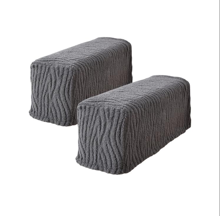 Yogsey 2pcs Stretch Armrest Covers Comfortable Texture Sofa Armrest Cover Sofas Couch Arm Covers for Sofa Spandex Jacquard Armrest Covers Anti-Slip Furniture Protector Armchair Slipcovers (Dark Grey)