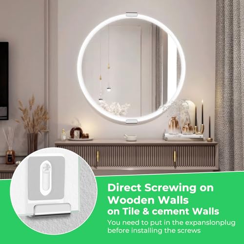 Image of 8 Sets Mirror Hanging Kit, Sturdy Practical Mirror Clips for Wall Mounting Reusable Mirrors Mounting Hardware for Wall Hanging Frameless Mirrors ( Black Silver)
