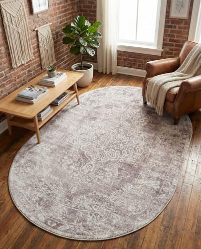 Tapete Oval Oxford 5'3 x 8' Gris miniatura 3