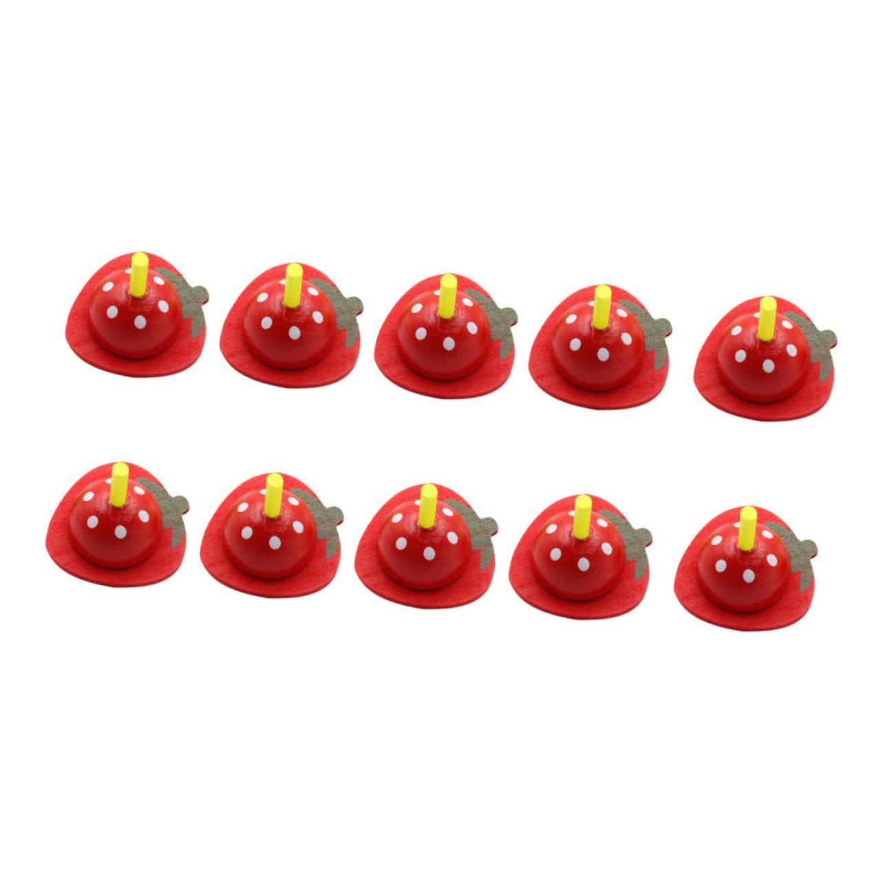 Yardwe 10pcs Fruit Shape Tops Educational Rotative Game for Enhances Coordination Observation Skills Safe Natural Design