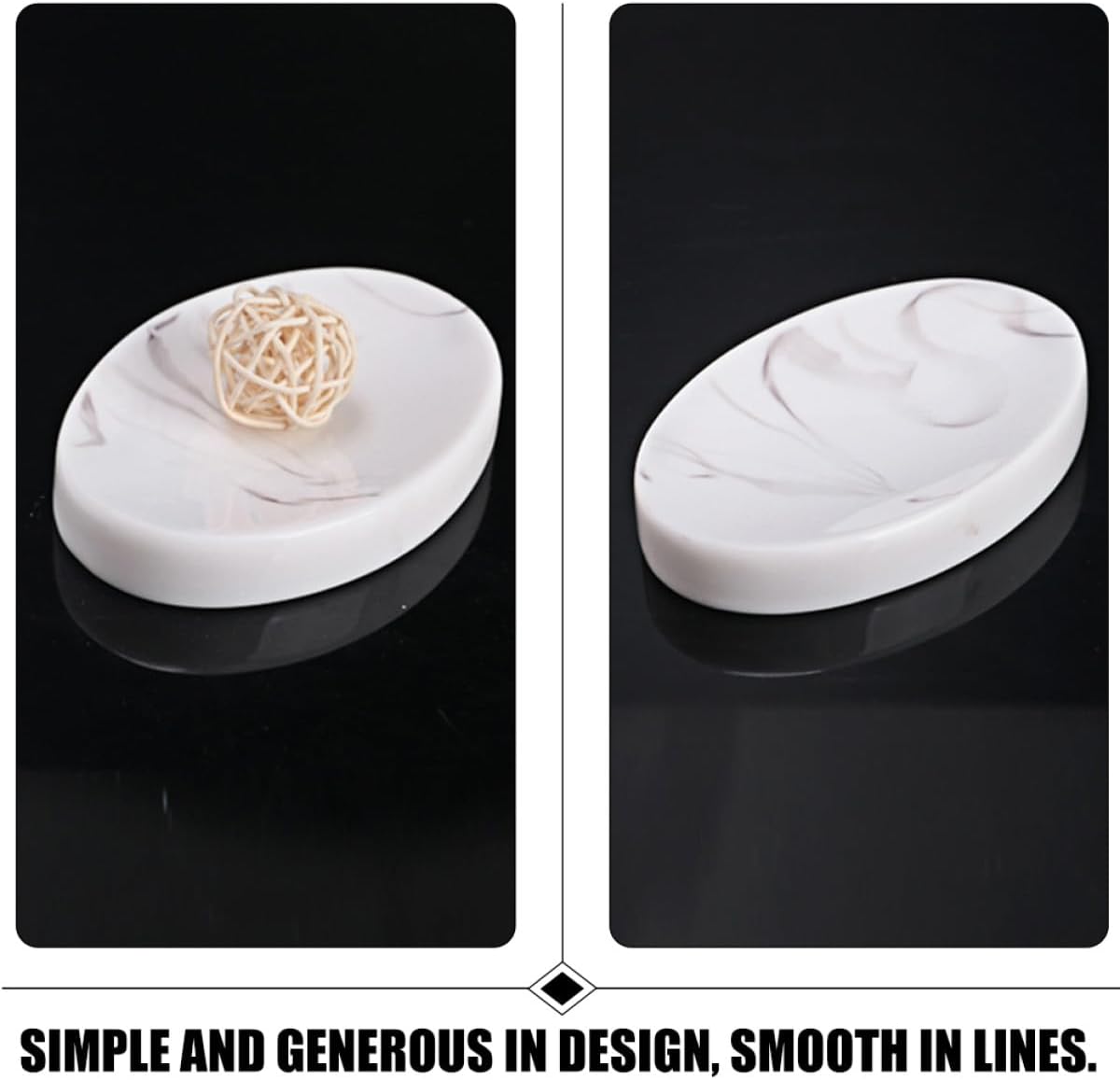 Marble Soap Dish Bar Soap Holder Set of 2 with Draining Design White Nordic Bathroom for Shower and Sink