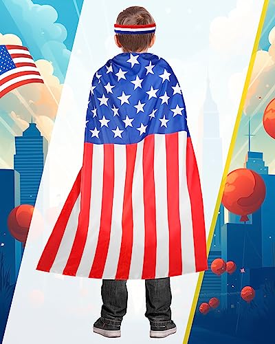 Mepase-4th-of-July-American-Flag-Cape-Halloween-USA-Outfits-Sunglasses-USA-Flag-Color-Headband-Patriotic-Accessories