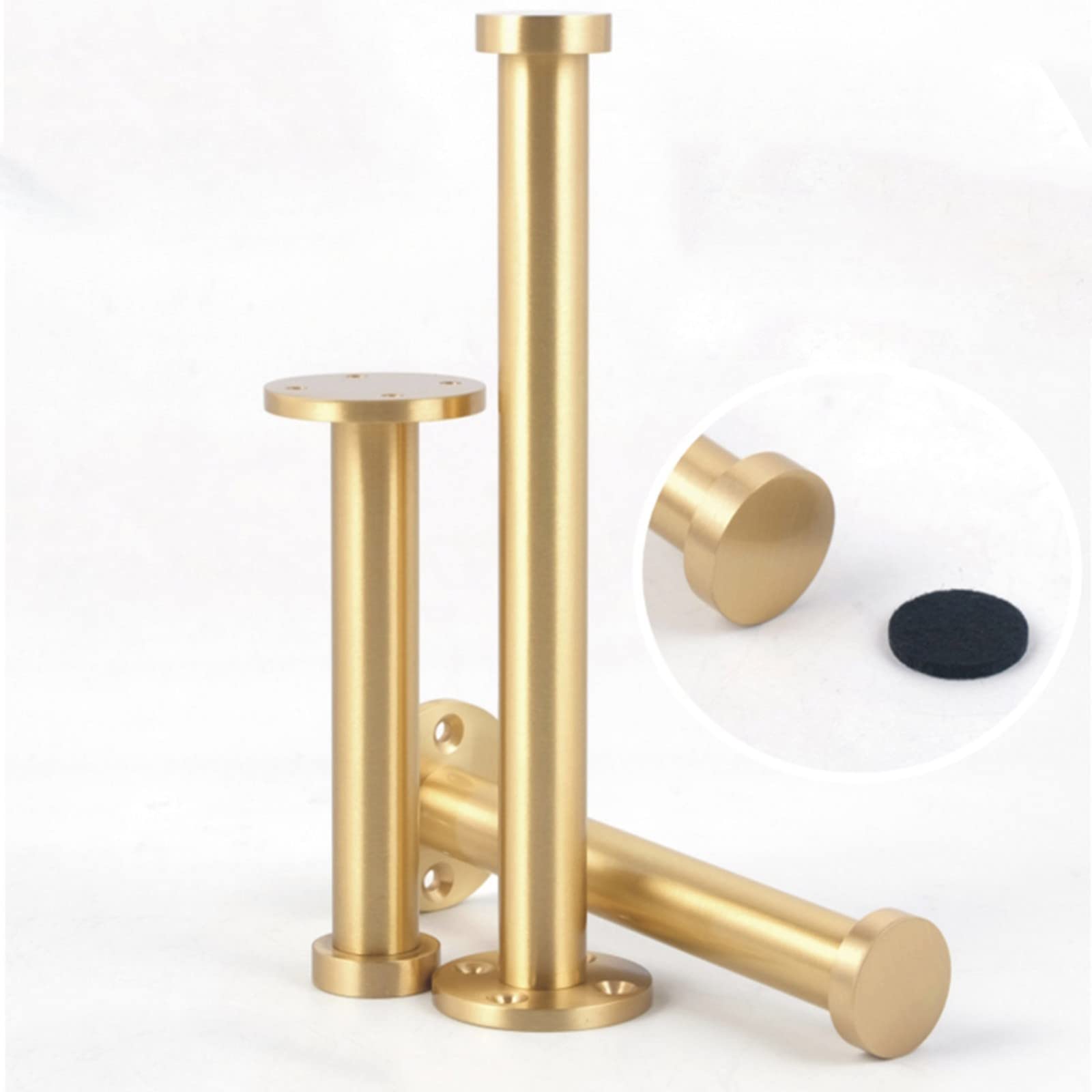 Juego de 4 patas de latón ajustables para muebles de armario, mesa de café, soporte de TV, gabinete de baño, sofá, silla, acabado dorado, 110 mm, kit de accesorios para mejorar el hogar
