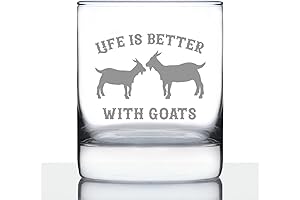 Life is Better With Goats - Goat Whiskey Rocks Glass - Unique...