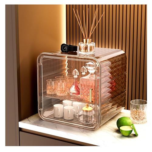 コップ収納ボックス コップ収納ラック コップ収納テーブル 卓上食器棚 ミニカップボード 3段 テーブルカトラリーラック コップ乾燥 コップ コーヒーカップ ホルダー 茶器 収納ボックス コンパクト 大容量 密封 防塵 防湿 ひとり暮らし用 台所収納 家庭用