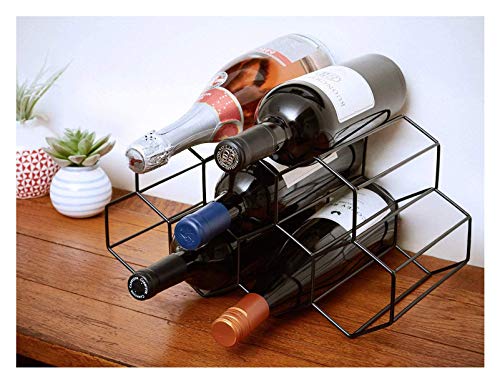 Soporte de vino de mesa para 9 botellas en hierro miniatura 5