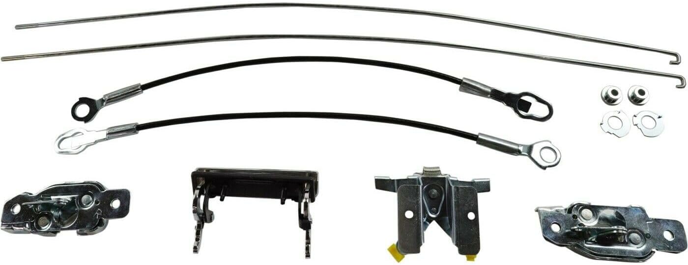 Tailgate Lock Kit for 1987-1996 for Ford for F150 for F250 for F350 Styleside Trucks – Chrome Handle, 2 Rods, 2 Cables, 2 Latches, 1 Hinge
