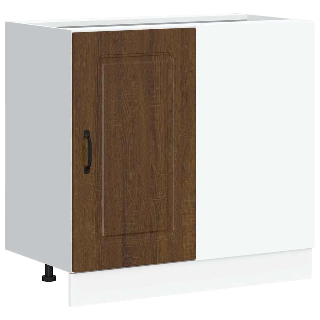 vidaXL Kitchen Base Cabinet Kalmar Brown Oak Engineered Wood, sink base cabinet, base kitchen cabinet with drawer, sink base unit