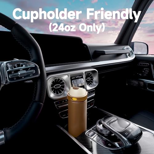 Image of 24 oz Insulated Water Bottle with Straw: Meoky Stainless Steel Metal Water Bottle with 2-in-1 Lid - Leak Proof, Cold for 24 Hours, Fits in Car Cup Holder, BPA-Free for Travel Sports Gym, Cocoa