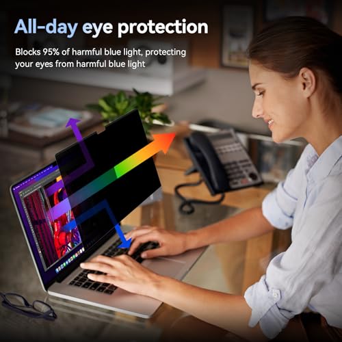 Image of Protescreen 360 Magnetic Privacy Filter forMacBook 13.6 /13 Inch (2022-2026, M2 M3 M4 M5), Anti Peep Anti Glare Blue Light Mac Privacy Film, 4-Way Privacy Filter