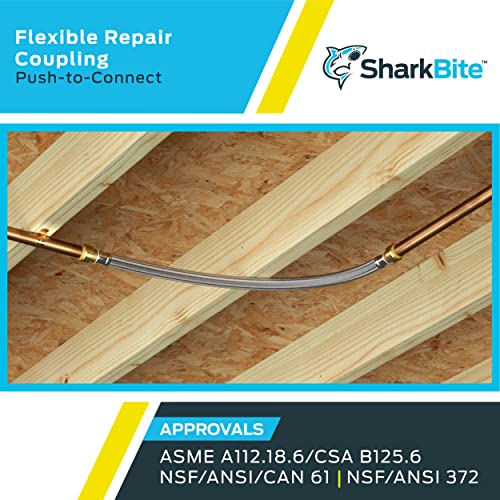 Sharkbite 3/4 X 18 Inch Flexible Repair Coupling Hose, Push To Connect Brass Plumbing Fitting, Pex Pipe, Copper, Cpvc, Pe-Rt, Hdpe, U3016Flex18Lf #TOP4