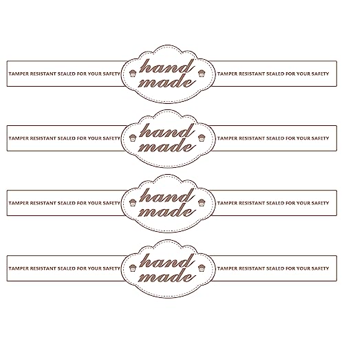 Food Retail Package Seal Labels,9x1 Inch Safe Secure Tamper Evident Labels,Tamper Resistant Stickers,Baking Gift Box Stickers for Handmade Baking Craft Arts,Hand Made Self-Adhesive Stickers,500 Pcs
