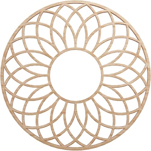 Image of Ekena Millwork 20 inchOD x 6 7 /8 inchID x 1 /4 inchT Cannes Wood Fretwork Pierced Ceiling Medallion, Alder