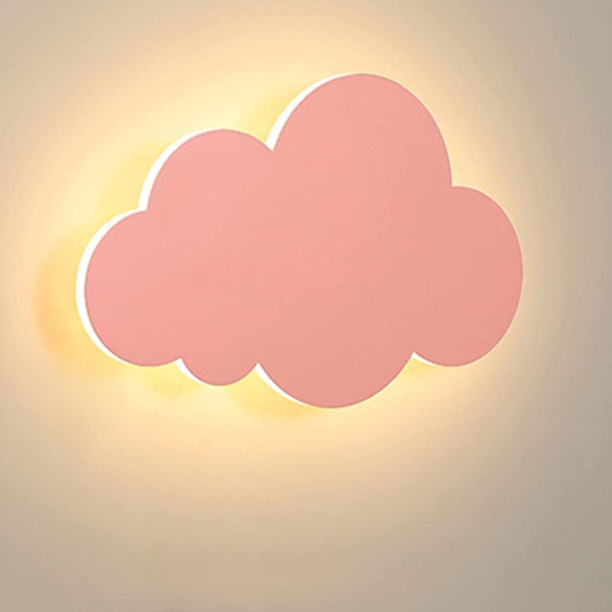 Applique Murale Nuage en PVC Rose Légère et Pratique pour Chambre à Coucher, Décoration Chic Augmentant l'espace Diverses Pièces