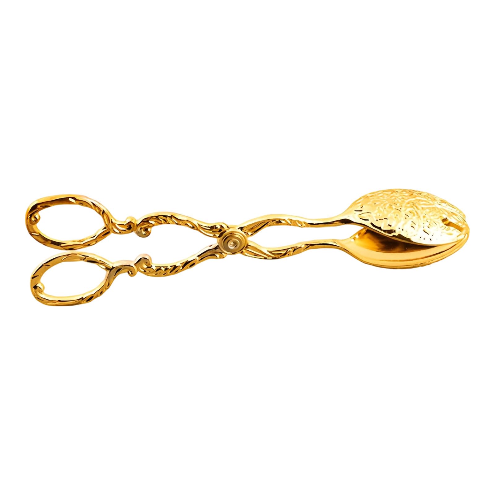 Pastry Tongs Decorative Metal Scissor Handle Vintage Embossed Server for Bread Dessert Buffet Table Kitchen Display Pastry Server Bread Pickup Dessert Picker Buffet Table Utensil Loop Handle Tong Food